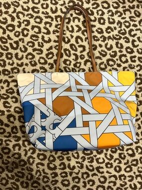 Tory Burch nylon printed tote color pattern design new